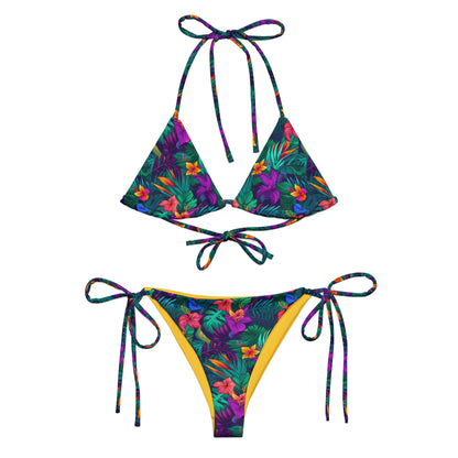 Purple and Green Jungle Triangle Bikini