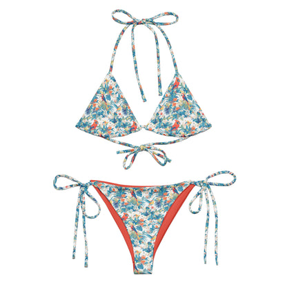 Red Ara Bird Animal Print Triangle Bikini