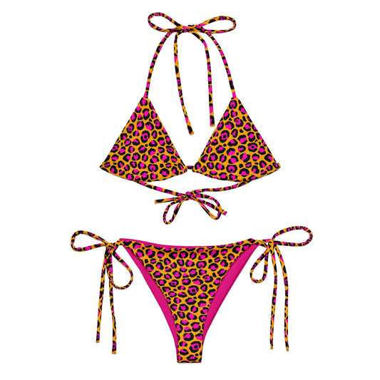 Fuchsia Cheetah Animal Print Triangle Bikini