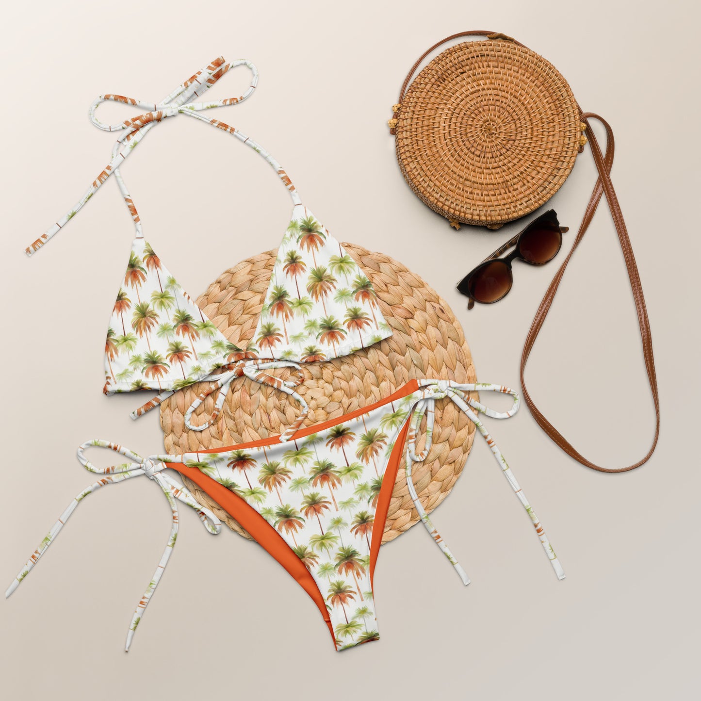 Sunset Palm Tree Brazilian Triangle Bikini