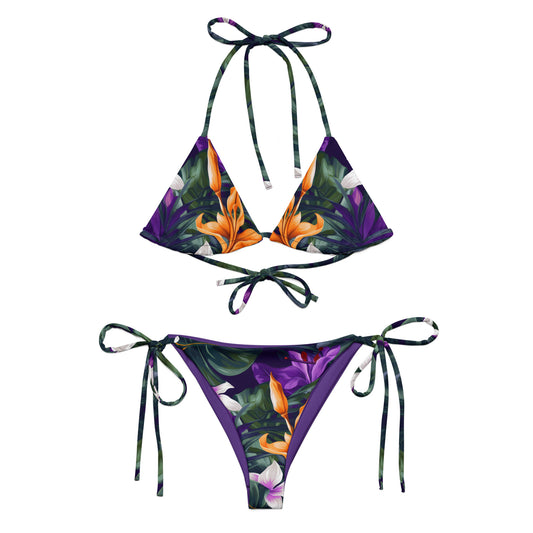 Purple Jungle Triangle Bikini