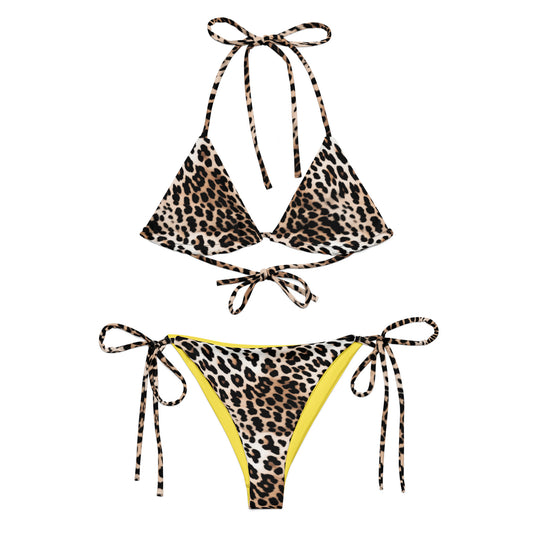 Leopard Fur Animal Print Triangle Bikini