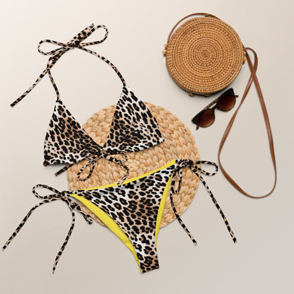 Leopard Fur Animal Print Triangle Bikini