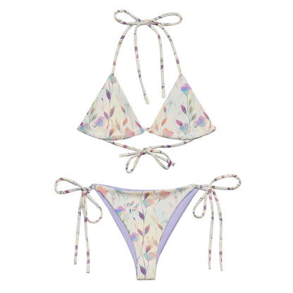 Holographic Pastel Roses Triangle Bikini