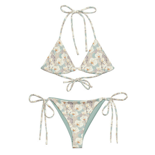 Dusty Japanese Orchids Triangle Bikini