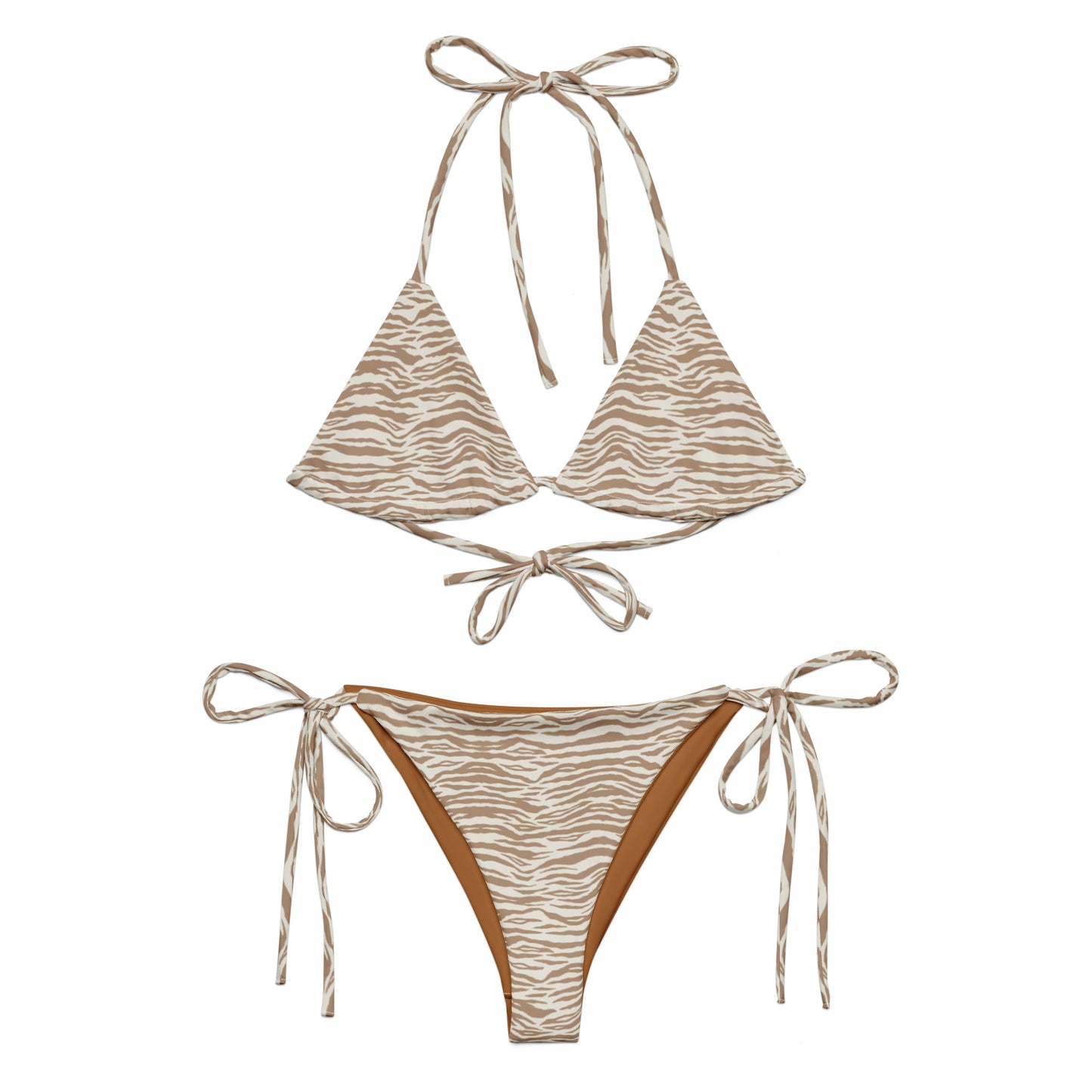 Safari Zebra Animal Print Triangle Bikini