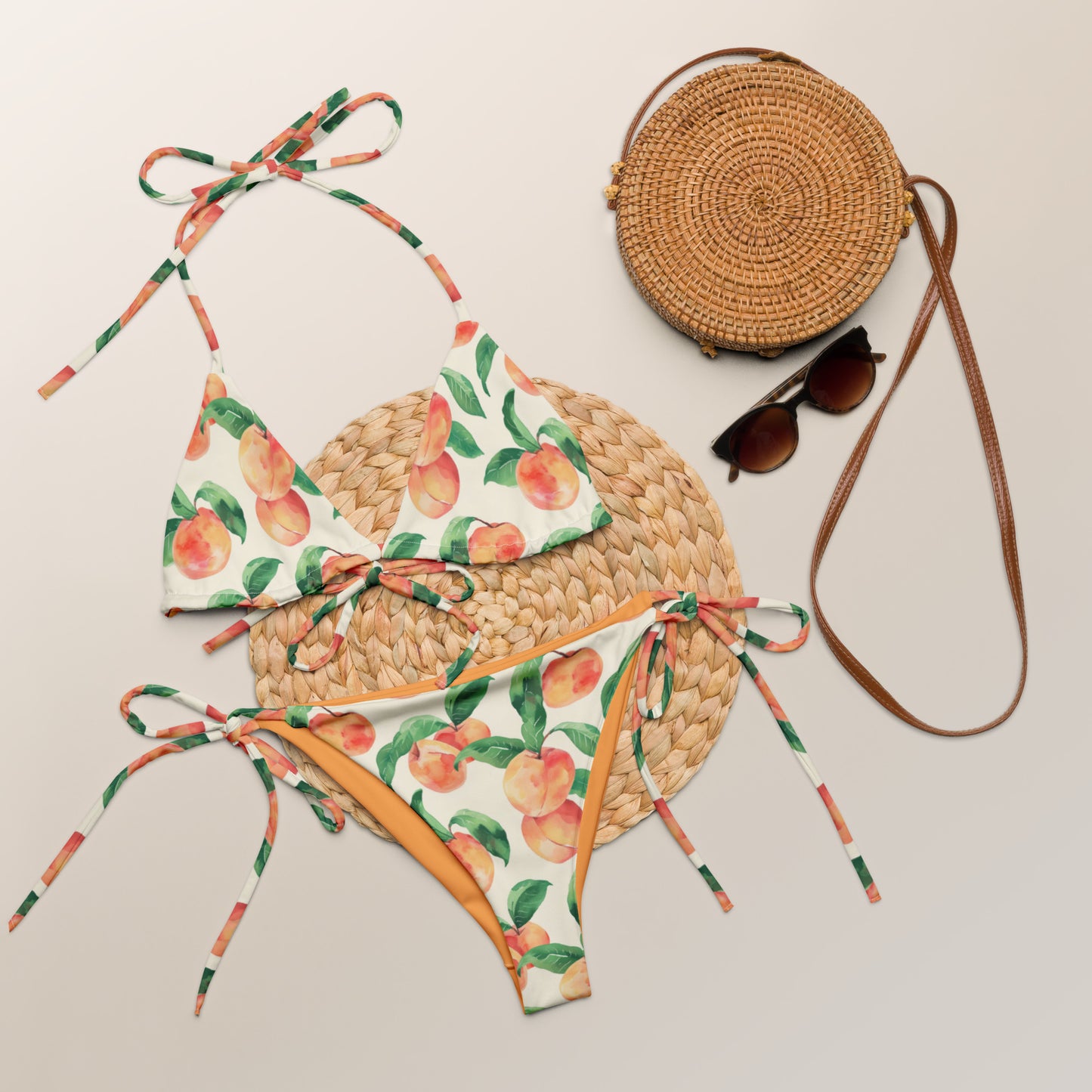 Peachy Peach Fruit Triangle Bikini