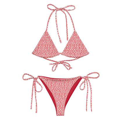 White And Red Fan Japan Triangle Bikini