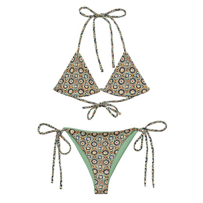 Morocco Multicolors Mosaic Tiles Print Triangle Bikini