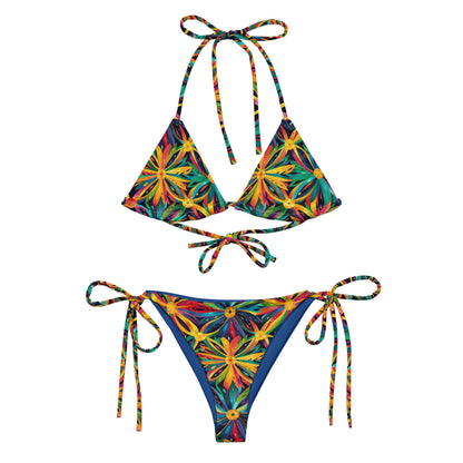 Brazil Folia Flower Print Triangle Bikini