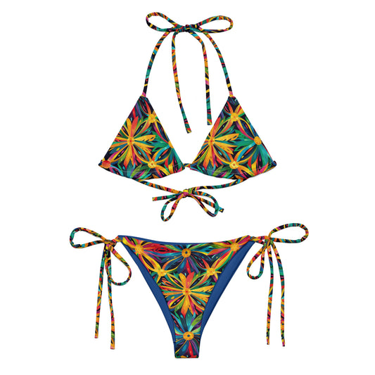 Brazil Folia Flower Print Triangle Bikini