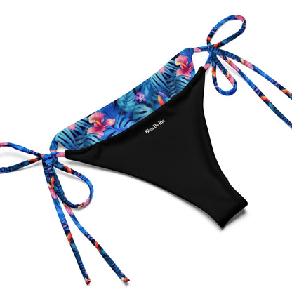 Hibicus Flower Blue Jungle Triangle Bikini