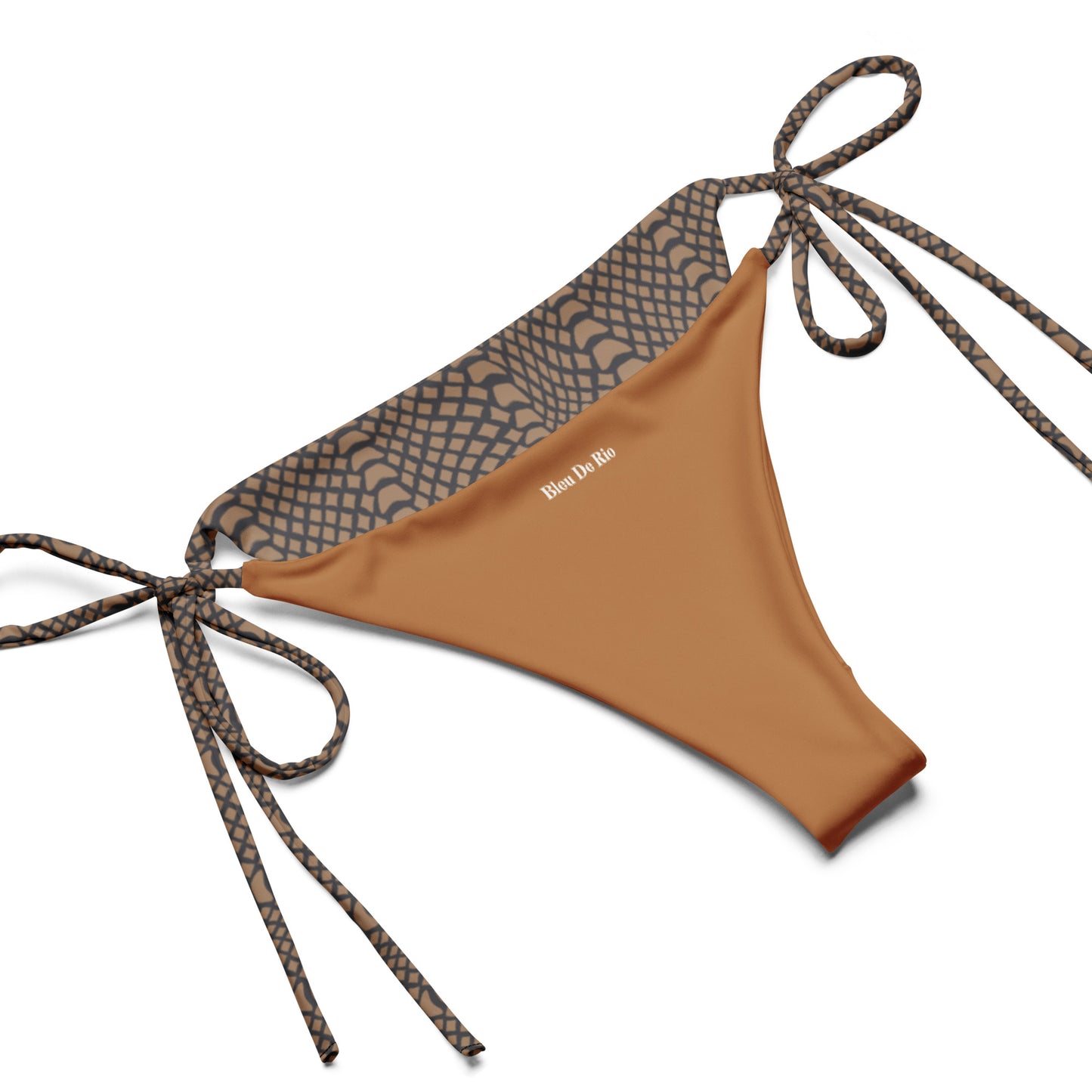 Brown Snake Skin Animal Print Triangle Bikini