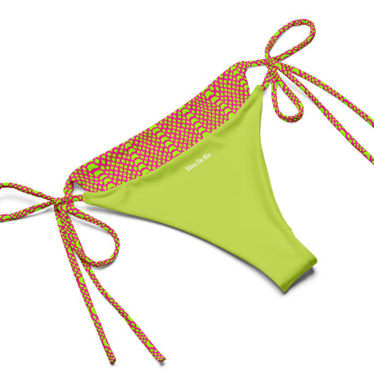 Green and Red Snake Skin Animal Print Triangle Bikini