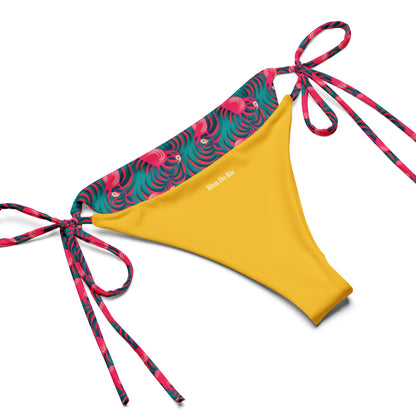 Cocktail Flamingo Animal Print Triangle Bikini