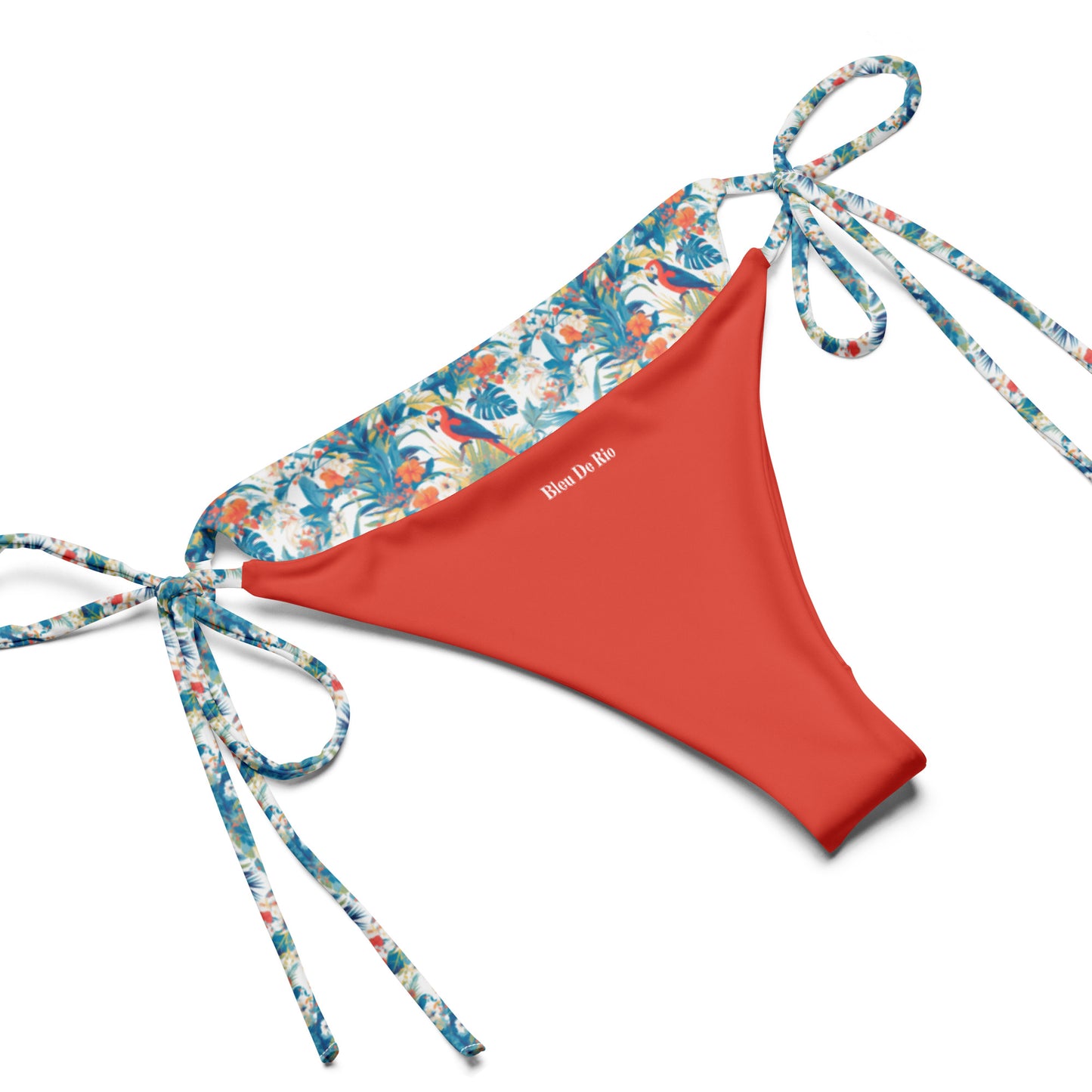 Red Ara Bird Animal Print Triangle Bikini