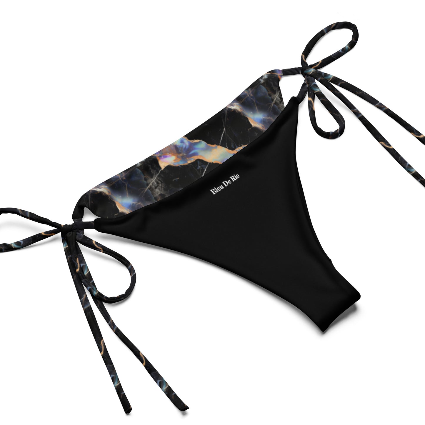 Thunder Black Abstract Marble Triangle Bikini