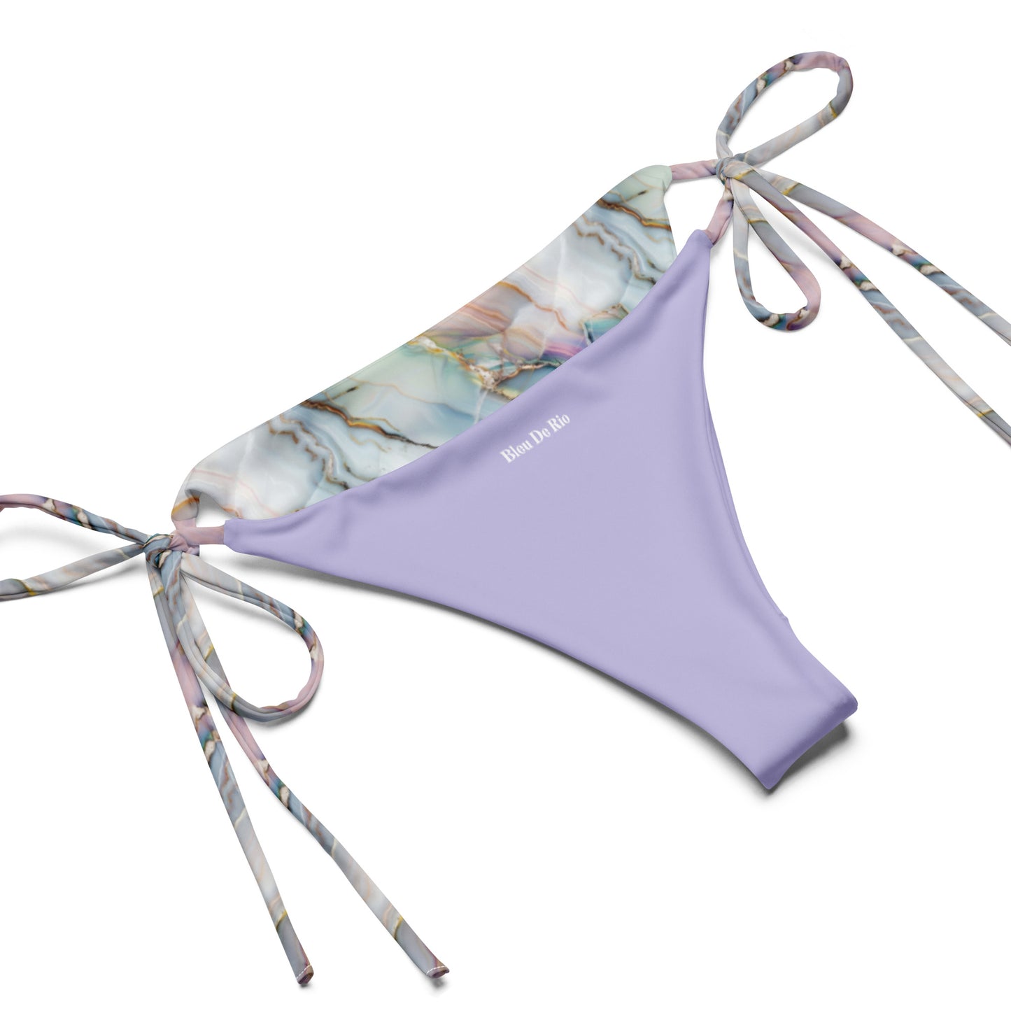 Pastel Purple Abstract Marble Triangle Bikini