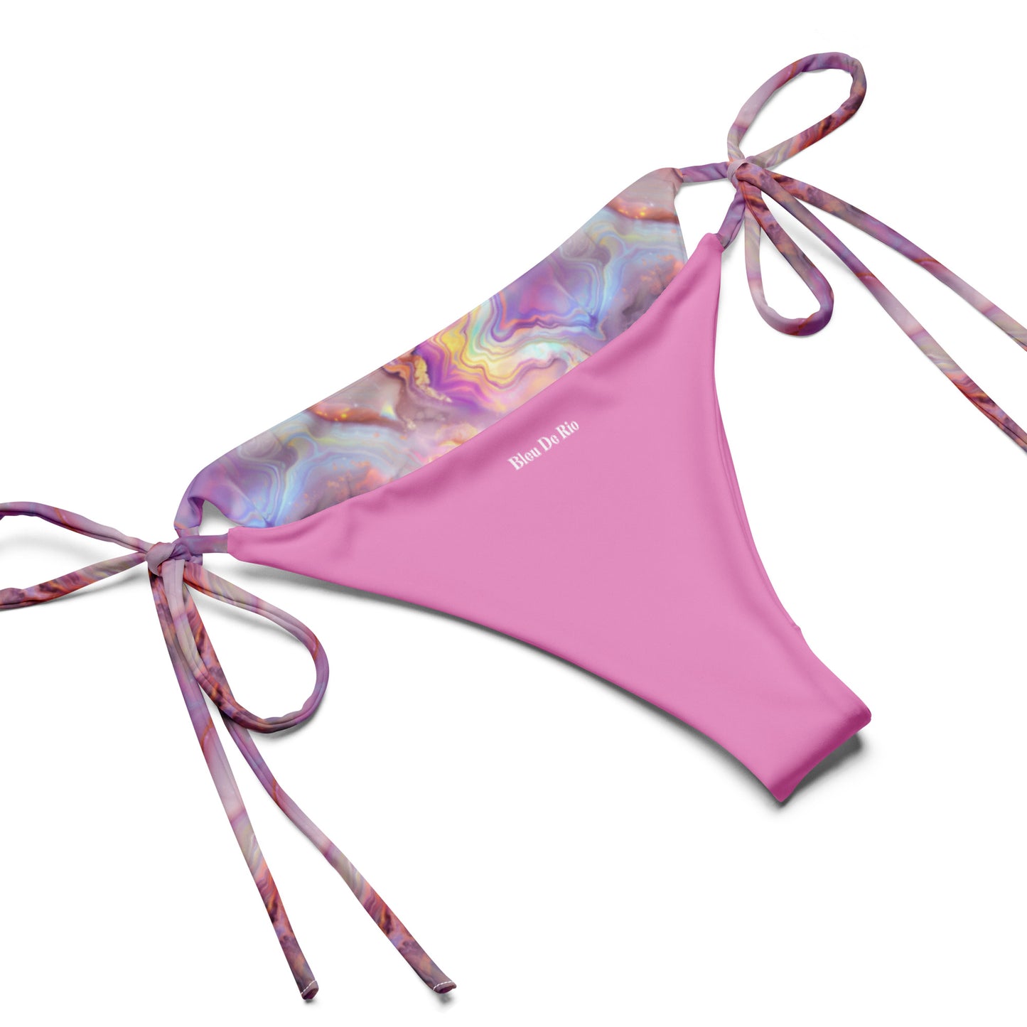 Pink Abstract Marble Galaxy Triangle Bikini