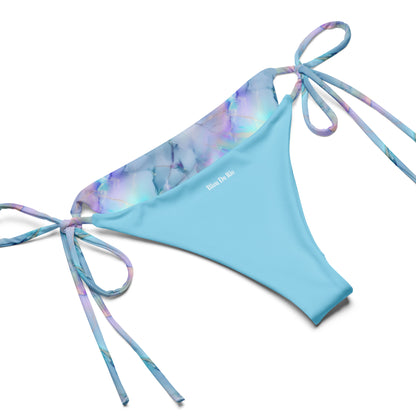 Blue Abstract Marble Galaxy Triangle Bikini