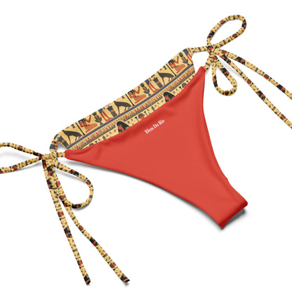 Egyptian Beige and Blue Print Triangle Bikini