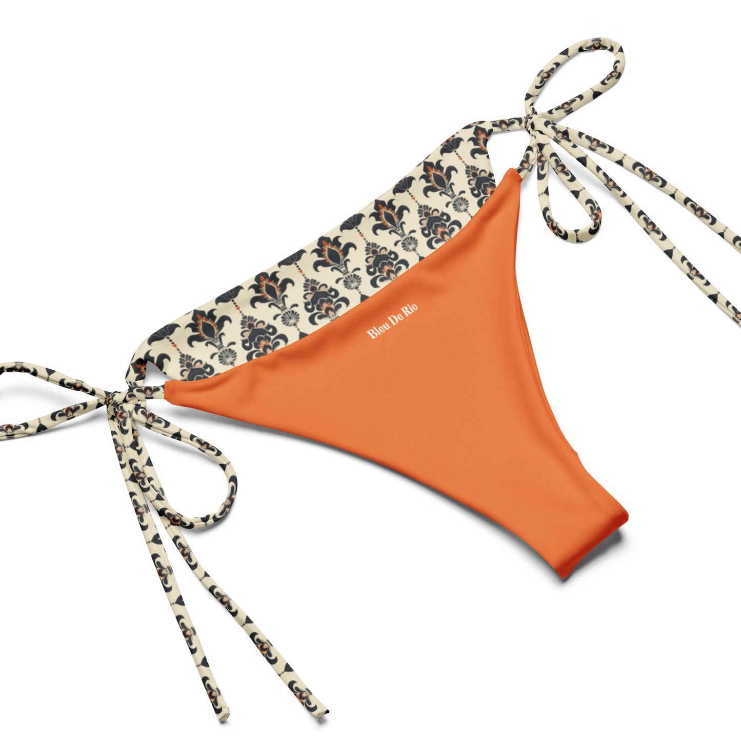 Jainism Beige and Orange Print Triangle Bikini