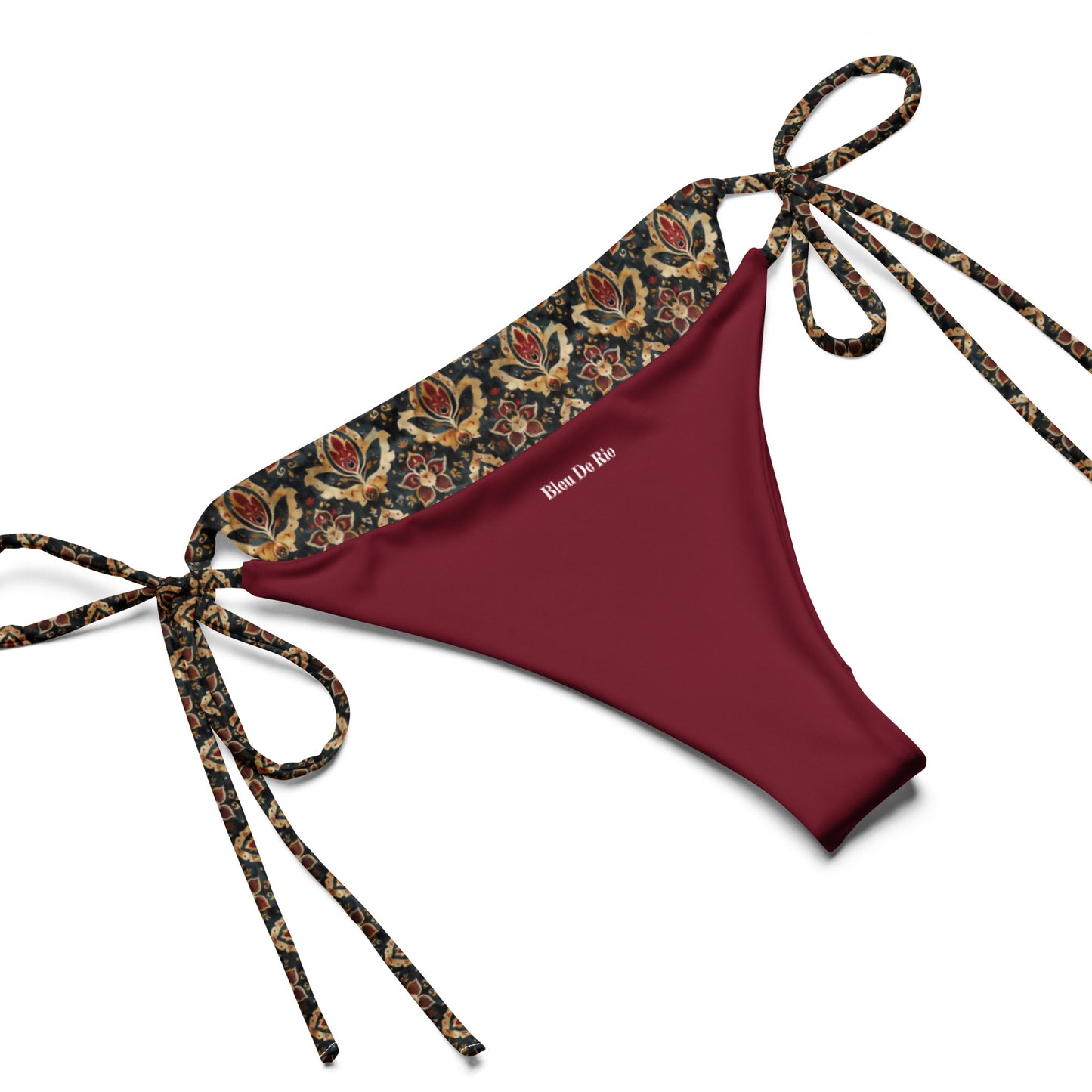 Jainism Red and Yellow Print Triangle Bikini