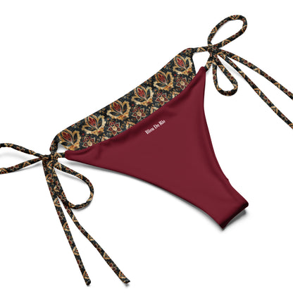 Jainism Red and Yellow Print Triangle Bikini