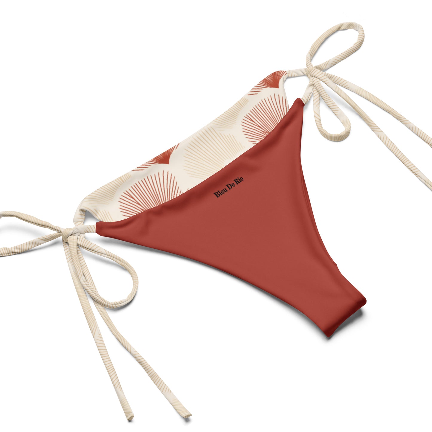 Japanese Red and Beige Fish Skin Print Triangle Bikini