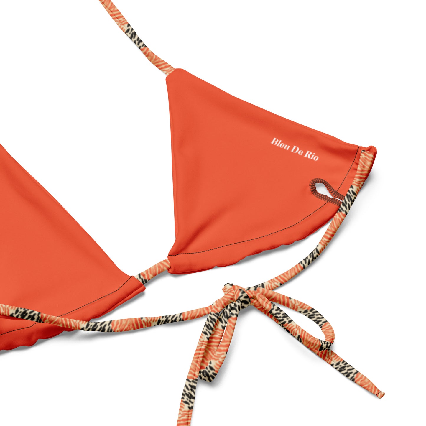 Black And Orange Tiger Animal Print Triangle Bikini