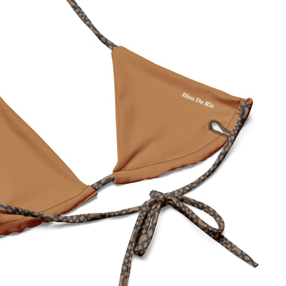 Brown Snake Skin Animal Print Triangle Bikini