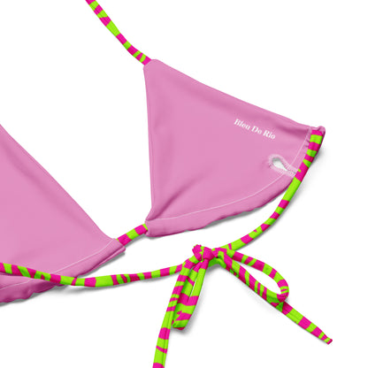 Neon Fuchsia Tiger Animal Print Triangle Bikini