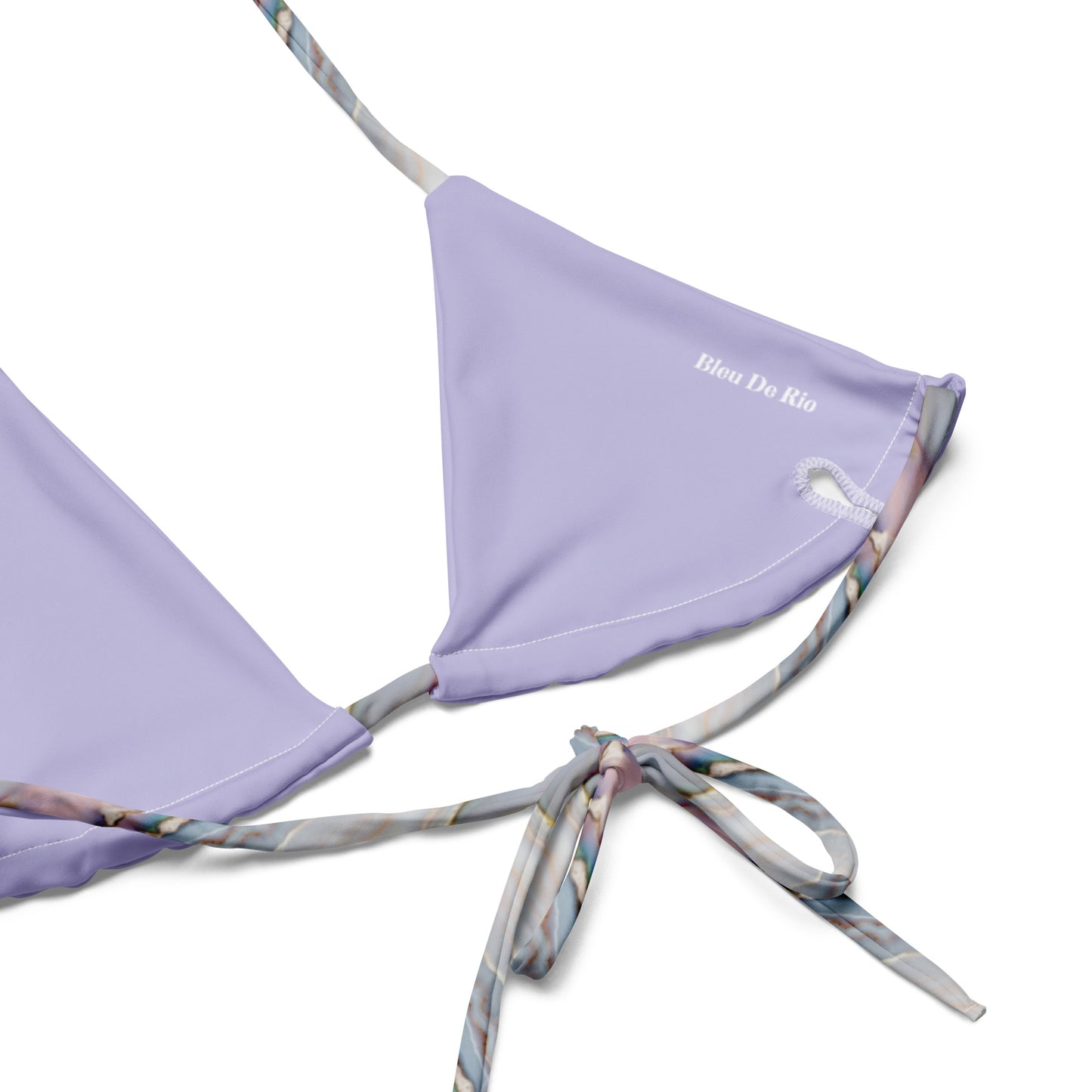 Pastel Purple Abstract Marble Triangle Bikini