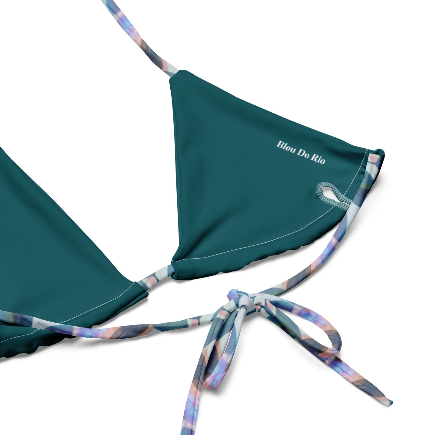 Holographic Green Plants Triangle Bikini