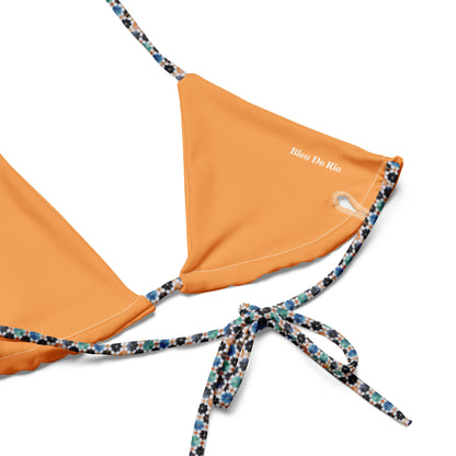 Moroccan Orange and Green Mosaic Tiles Triangle Bikini