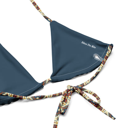 Egyptian Blue God Print Triangle Bikini