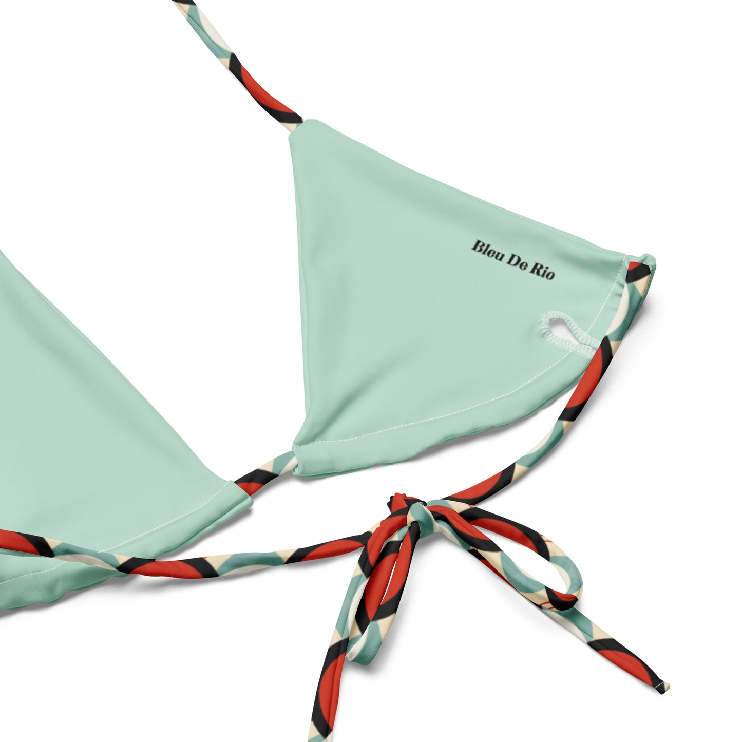 Japanese Red and Turquoise Print Triangle Bikini