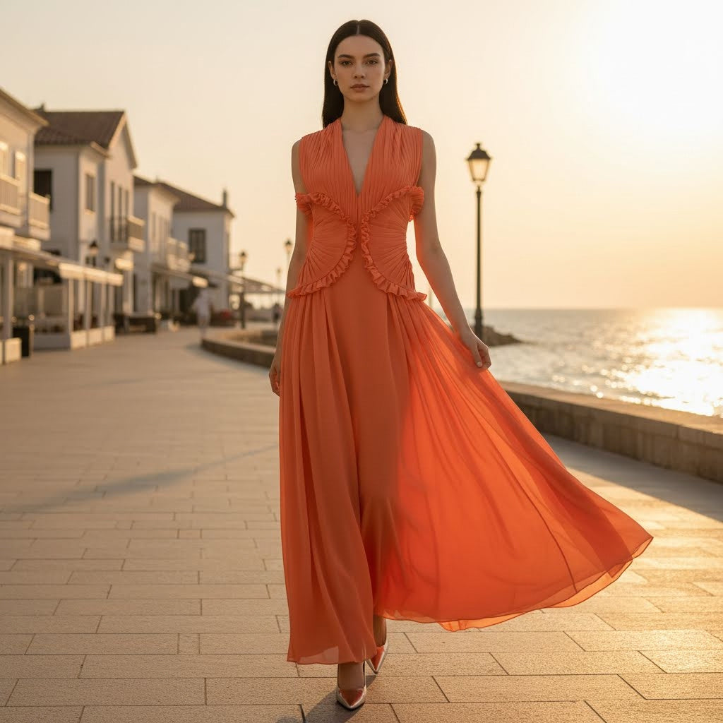 Marianne - Pleated Waist Dress