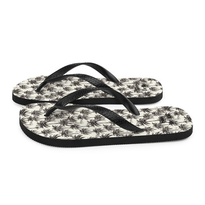 Black And White Palm Tree Brazil Flip-Flops